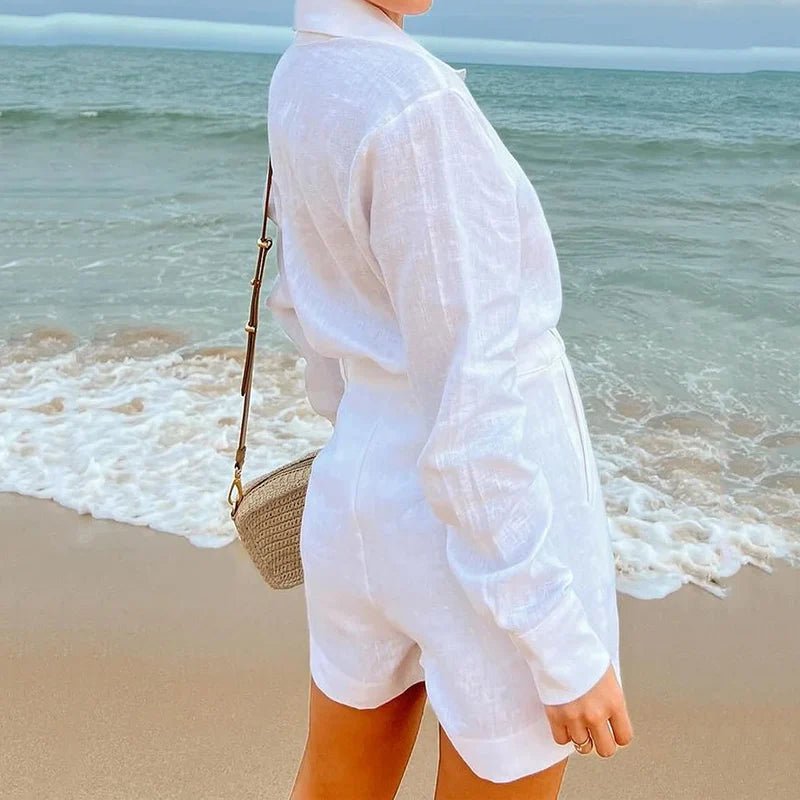 Set coordinato casual camicia e pantaloncini da donna ATREND