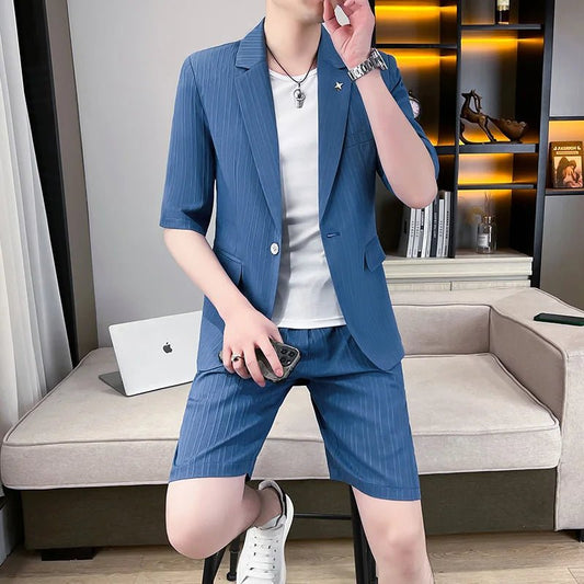 Set coordinato casual camicia e pantaloncini da uomo ATREND