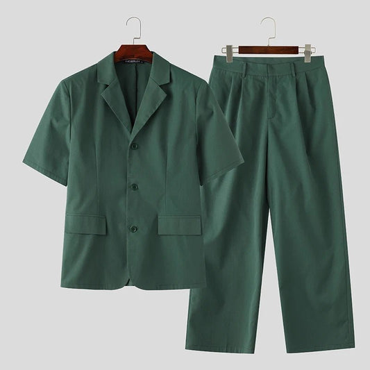 Set coordinato casual camicia e pantaloni da uomo - set coordinato ATREND