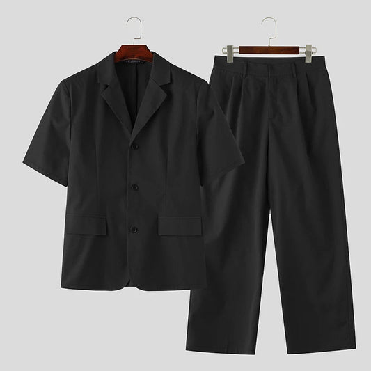 Set coordinato casual camicia e pantaloni da uomo - set coordinato ATREND