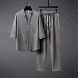 Set coordinato casual camicia e pantaloni da uomo ATREND