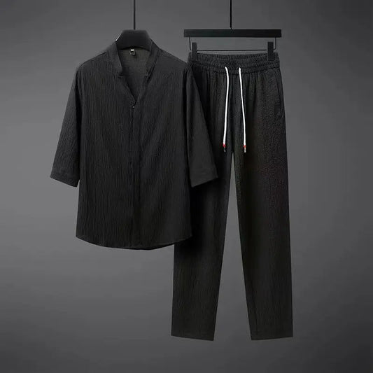 Set coordinato casual camicia e pantaloni da uomo ATREND