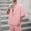Set coordinato casual camicia manica corte e pantaloni da uomo ATREND