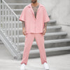 Set coordinato casual camicia manica corte e pantaloni da uomo ATREND