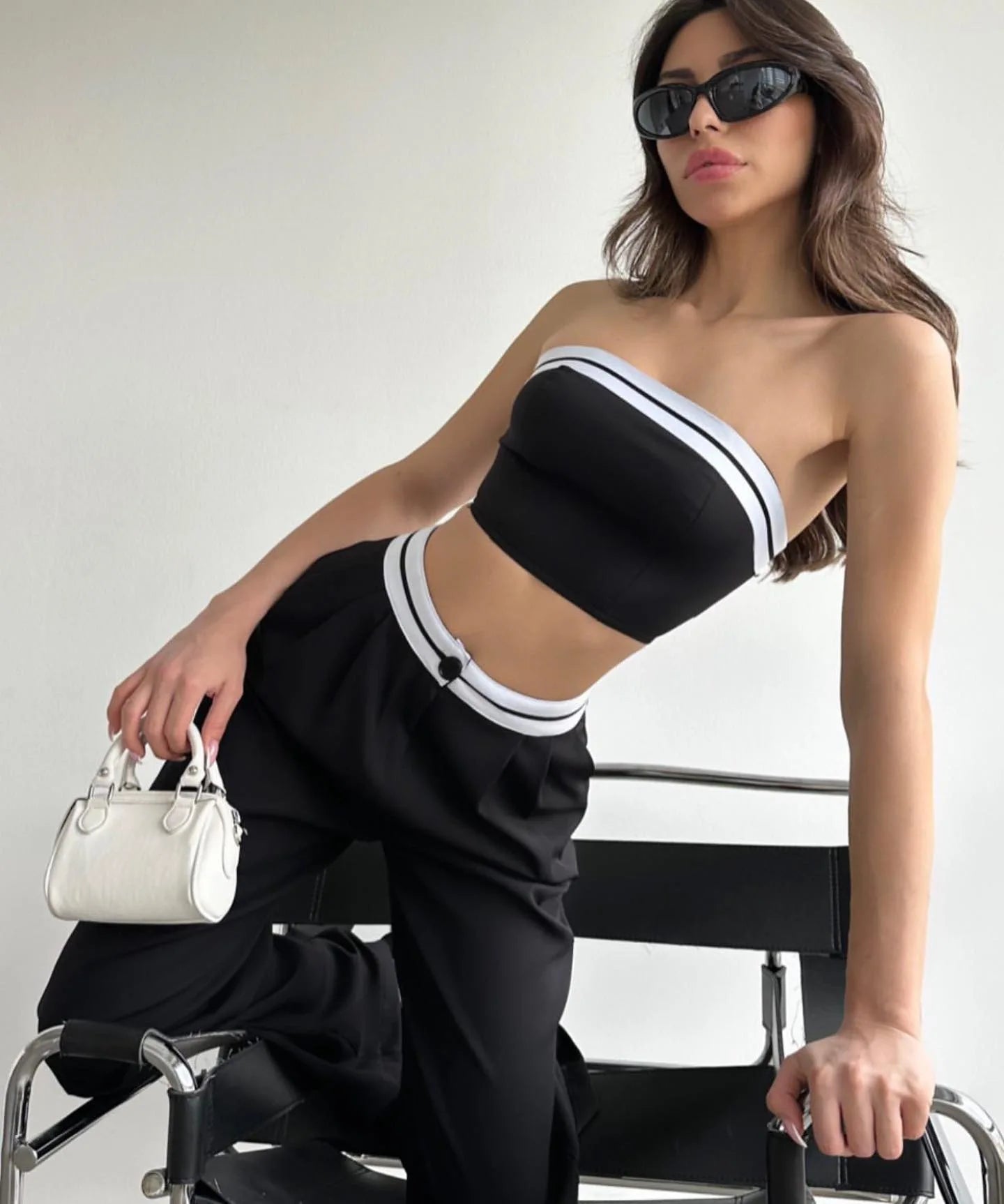 Set coordinato casual con bordo a contrasto da donna ATREND