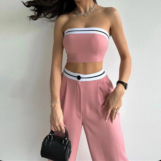 Set coordinato casual con bordo a contrasto da donna ATREND