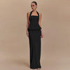 Set coordinato casual top con scollo quadrato e gonna lunga da donna ATREND