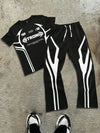 Set coordinato con scritta Strong T-shirt maniche corte e pantaloni da uomo ATREND
