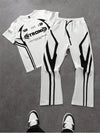 Set coordinato con scritta Strong T-shirt maniche corte e pantaloni da uomo ATREND