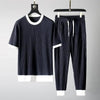 Set coordinato elastico traspirante maglietta maniche corte e pantaloni da uomo ATREND