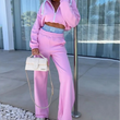 Set coordinato felpa a maniche lunghe e pantaloni patchwork da donna ATREND