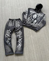Set coordinato Felpa stampata con cappuccio e pantaloni da uomo ATREND
