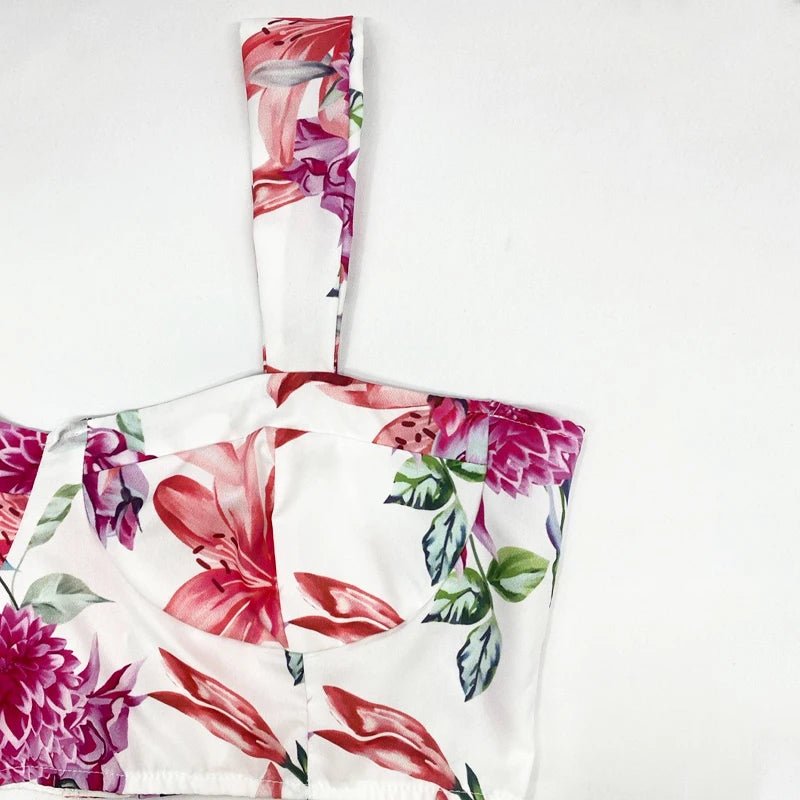 Set coordinato floreale top e gonna plissetatta da donna - Set coordinato ATREND