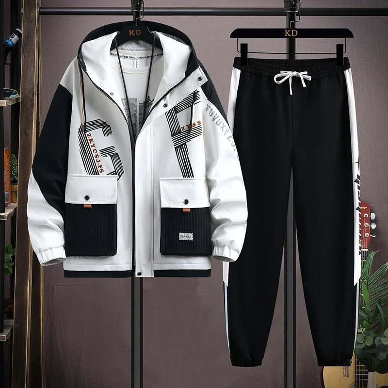 Set coordinato giacca con cappuccio e pantaloni da uomo ATREND
