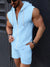 Set coordinato gilet con cappuccio e pantaloncini da uomo ATREND