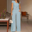 Set coordinato gilet corto e pantaloni larghi da donna - Set coordinato ATREND