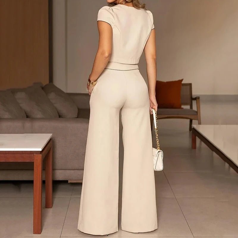 Set coordinato gilet corto e pantaloni larghi da donna - Set coordinato ATREND