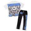 Set coordinato graffiti t-shirt maniche corte e pantaloni da uomo ATREND