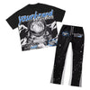 Set coordinato graffiti t-shirt maniche corte e pantaloni da uomo ATREND