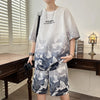 Set coordinato grafico t-shirt e pantaloncini da uomo ATREND