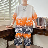Set coordinato grafico t-shirt e pantaloncini da uomo - Set coordinato ATREND