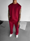 Set coordinato in tinta unita T-shirt senza maniche e pantaloni da uomo ATREND