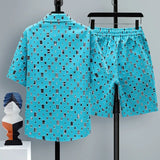 Set coordinato patchwork camicia e pantaloncini da uomo - set coordinato ATREND