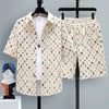 Set coordinato patchwork camicia e pantaloncini da uomo ATREND