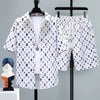 Set coordinato patchwork camicia e pantaloncini da uomo ATREND