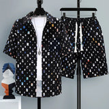 Set coordinato patchwork camicia e pantaloncini da uomo - set coordinato ATREND