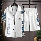 Set coordinato patchwork camicia e pantaloncini da uomo ATREND