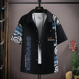 Set coordinato patchwork camicia e pantaloncini da uomo ATREND