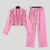 Set coordinato patchwork giacca e pantaloni stampa a fiori da uomo ATREND