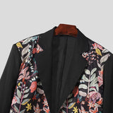 Set coordinato patchwork giacca e pantaloni stampa a fiori da uomo - set coordinato ATREND