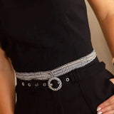 Set coordinato patchwork t - shirt e pantaloni larghi da donna ATREND