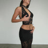 Set coordinato patchwork top e gonna lunga da donna ATREND