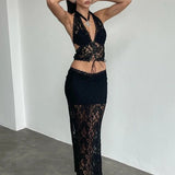 Set coordinato patchwork top e gonna lunga da donna ATREND