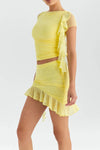 Set coordinato patchwork top e minigonna plissettata da donna ATREND