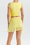 Set coordinato patchwork top e minigonna plissettata da donna ATREND