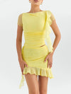 Set coordinato patchwork top e minigonna plissettata da donna ATREND