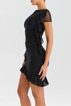 Set coordinato patchwork top e minigonna plissettata da donna ATREND