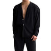 Set coordinato plissettato camicia maniche lunghe e pantaloni da uomo ATREND
