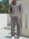 Set coordinato retrò camicia a mezze maniche pantaloni larghi con coulisse da uomo ATREND