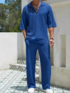 Set coordinato retrò camicia a mezze maniche pantaloni larghi con coulisse da uomo ATREND