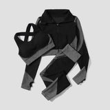 Set coordinato sportivo 3 pezzi pantaloni top e felpa da donna - set coordinato ATREND