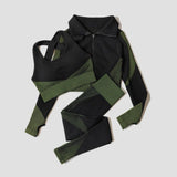 Set coordinato sportivo 3 pezzi pantaloni top e felpa da donna - set coordinato ATREND