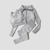 Set coordinato sportivo 3 pezzi pantaloni top e felpa da donna - set coordinato ATREND