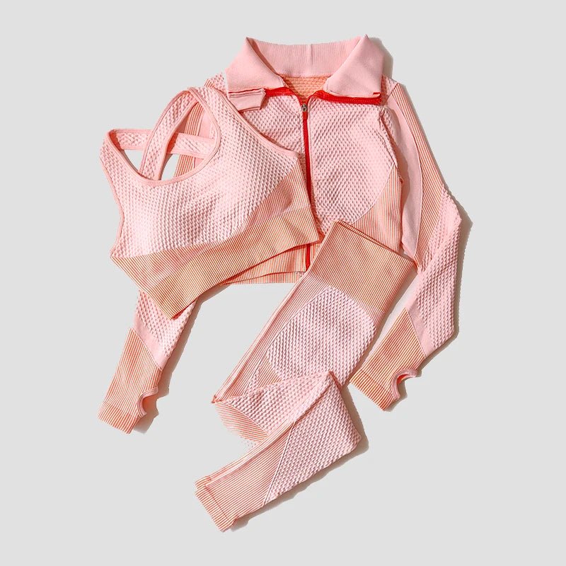 Set coordinato sportivo 3 pezzi pantaloni top e felpa da donna - set coordinato ATREND