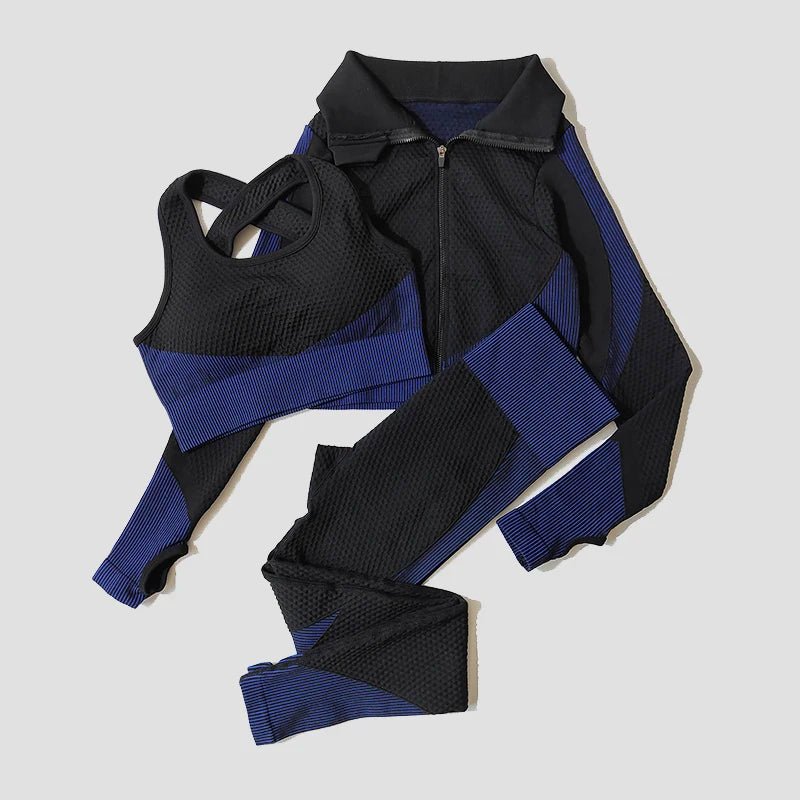 Set coordinato sportivo 3 pezzi pantaloni top e felpa da donna - set coordinato ATREND