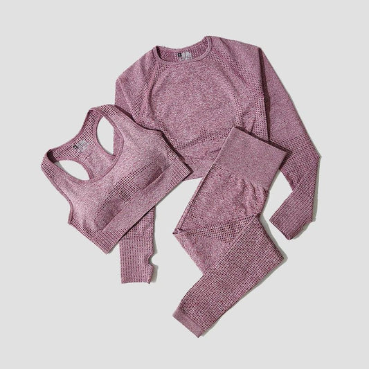 Set coordinato sportivo 3 pezzi pantaloni top e t-shirt da donna - set coordinato ATREND